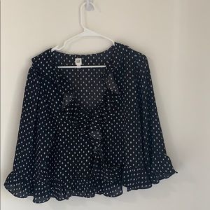 Gap Chiffon Dot Ruffle Top